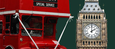 Sophie goes to London video displays typical red bus from London with the Tower Big Ben