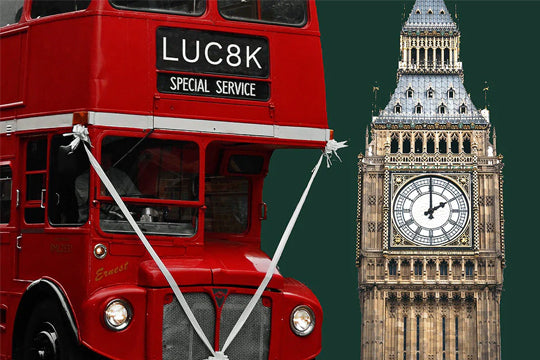 Sophie goes to London video displays typical red bus from London with the Tower Big Ben