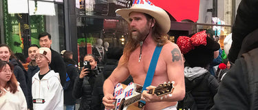 The Naked Cowboy in NYC's Times Square