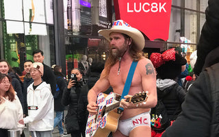 The Naked Cowboy in NYC's Times Square